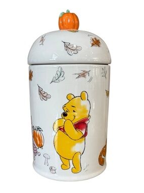 Disney Winnie the Pooh Fall Cookie Jar Pumpkin Lid Piglet Tigger Decor